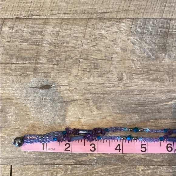 Amethyst Beaded Celestial Inspired Handmade Necklace with Circular Pendant - Picture 10 of 16